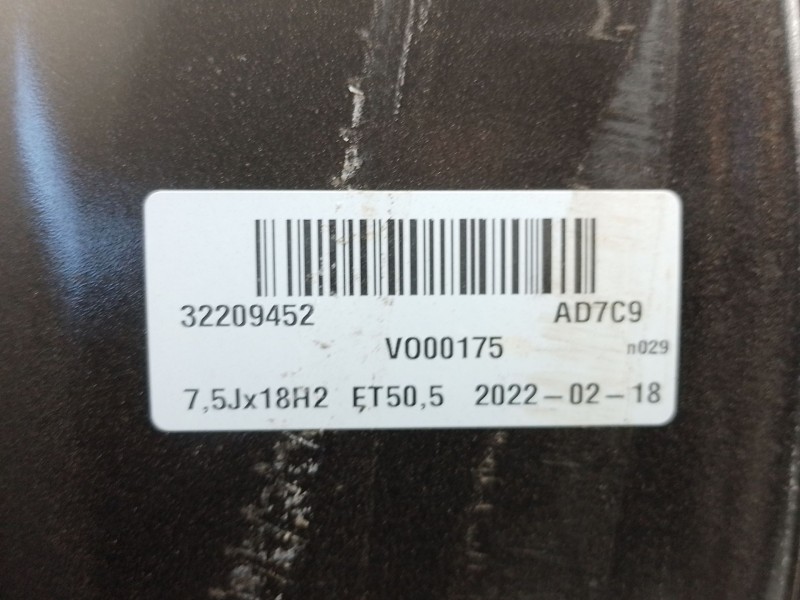 Recambio de llanta aluminio para volvo xc60 ii (246) b4 mild-hybrid referencia OEM IAM 32209452  