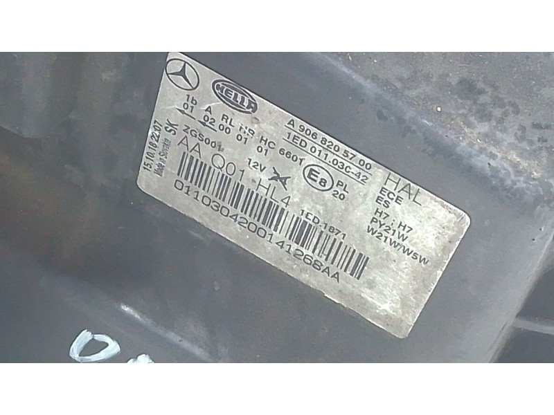 Recambio de faro derecho para mercedes-benz sprinter 3-t furgoneta (b906) 214 cdi (906.611, 906.613) referencia OEM IAM A9068205