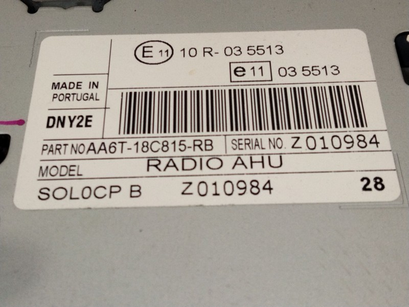 Recambio de sistema audio / radio cd para ford fiesta vi (cb1, ccn) 1.6 tdci referencia OEM IAM AA6T18C815RB  