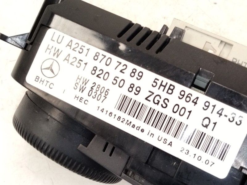 Recambio de mando calefaccion aire acondicionado para mercedes-benz clase r (w251, v251) r 320 cdi 4-matic (251.022, 251.122) re