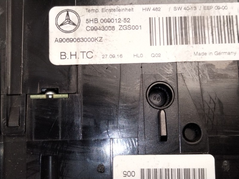 Recambio de mando climatizador para mercedes-benz sprinter 3-t furgoneta (b906) 214 cdi (906.611, 906.613) referencia OEM IAM A9