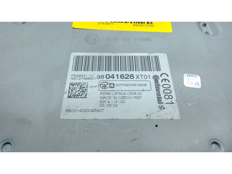 Recambio de sistema audio / radio cd para peugeot partner furgoneta/monovolumen 1.6 hdi 90 referencia OEM IAM 98041626XT01  