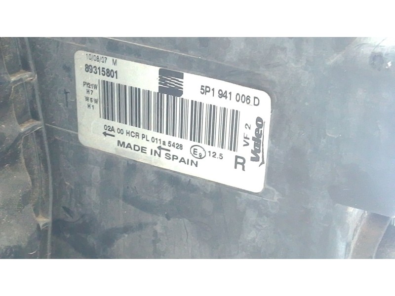 Recambio de faro derecho para seat leon (1p1) 1.4 16v referencia OEM IAM 5P1941006D  