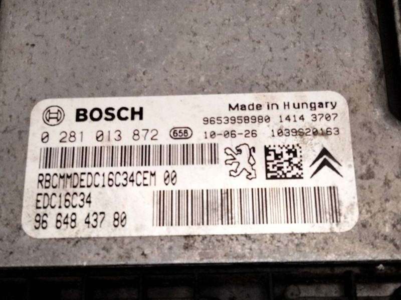 Recambio de centralita motor uce para peugeot partner furgoneta/monovolumen (5_, g_) 1.6 hdi 90 referencia OEM IAM 9664843780 02
