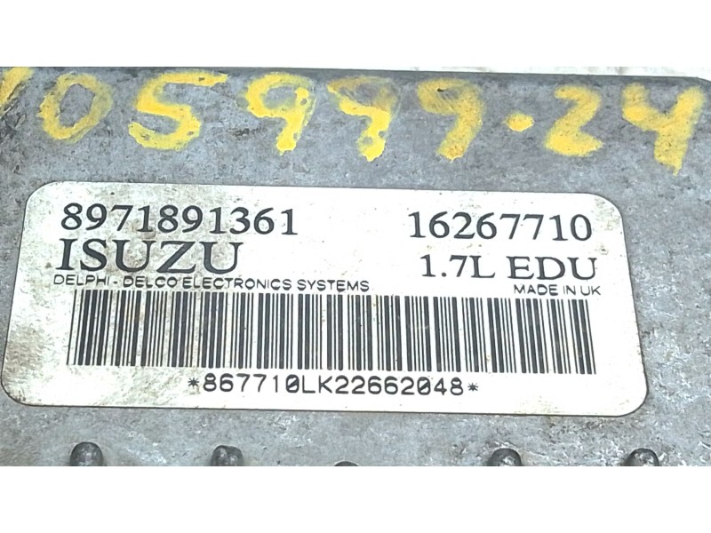 Recambio de centralita motor uce para opel combo tour 1.7 di 16v referencia OEM IAM 897189361  