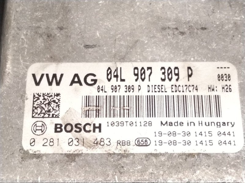 Recambio de centralita motor uce para skoda superb iii (3v3) 2.0 tdi referencia OEM IAM 04L907309P 0281031483 1039T01128