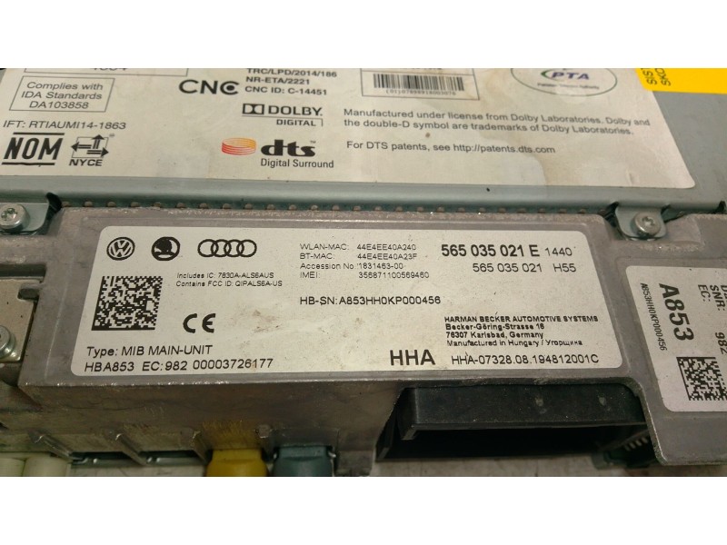 Recambio de sistema navegacion gps para skoda superb iii (3v3) 2.0 tdi referencia OEM IAM 565035021E  