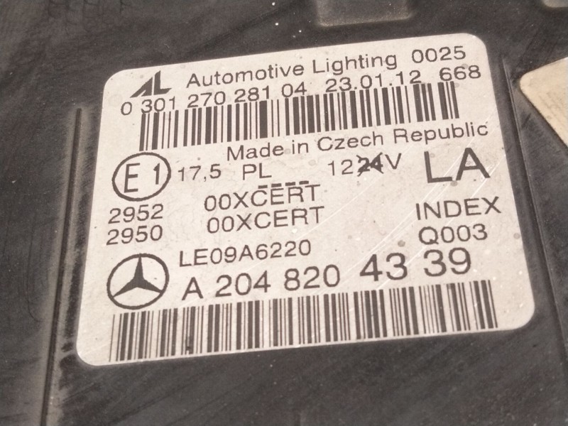 Recambio de faro izquierdo para mercedes-benz clase c t-model (s204) c 220 cdi (204.202) referencia OEM IAM A2048204339 03012702