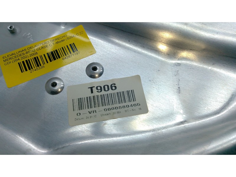 Recambio de elevalunas delantero derecho para mercedes-benz clase c t-model (s204) c 220 cdi (204.202) referencia OEM IAM 963758