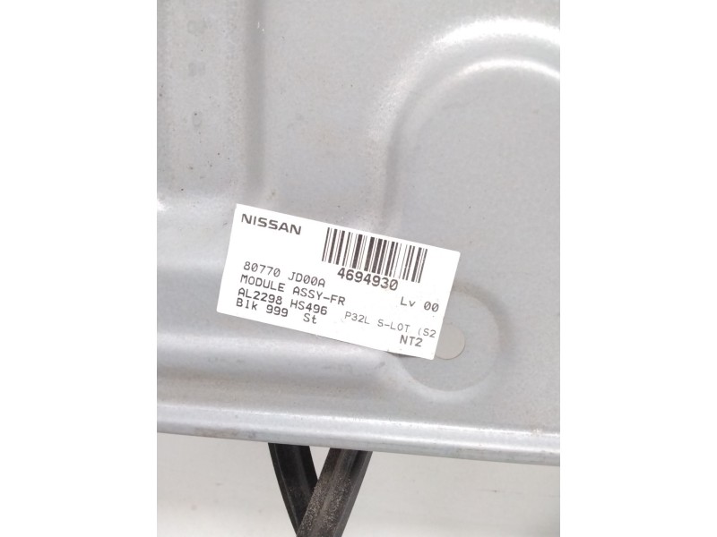 Recambio de elevalunas delantero derecho para nissan qashqai+2 (jj10) acenta referencia OEM IAM 80770JD00A AL2298HS496 4694930