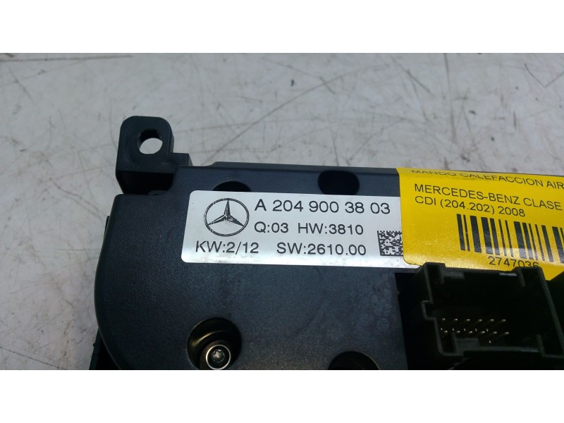 Recambio de mando calefaccion aire acondicionado para mercedes-benz clase c t-model (s204) c 220 cdi (204.202) referencia OEM IA