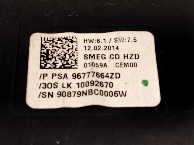 Recambio de mando calefaccion aire acondicionado para peugeot 308 ii (lb_, lp_, lw_, lh_, l3_) 1.6 hdi referencia OEM IAM 967776