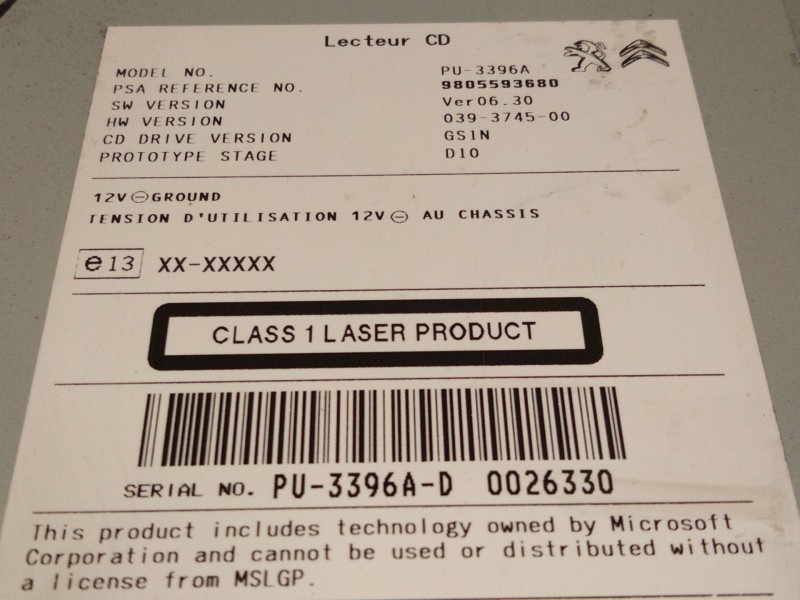 Recambio de amplificador de radio para peugeot 308 ii (lb_, lp_, lw_, lh_, l3_) 1.6 hdi referencia OEM IAM 9805593680  