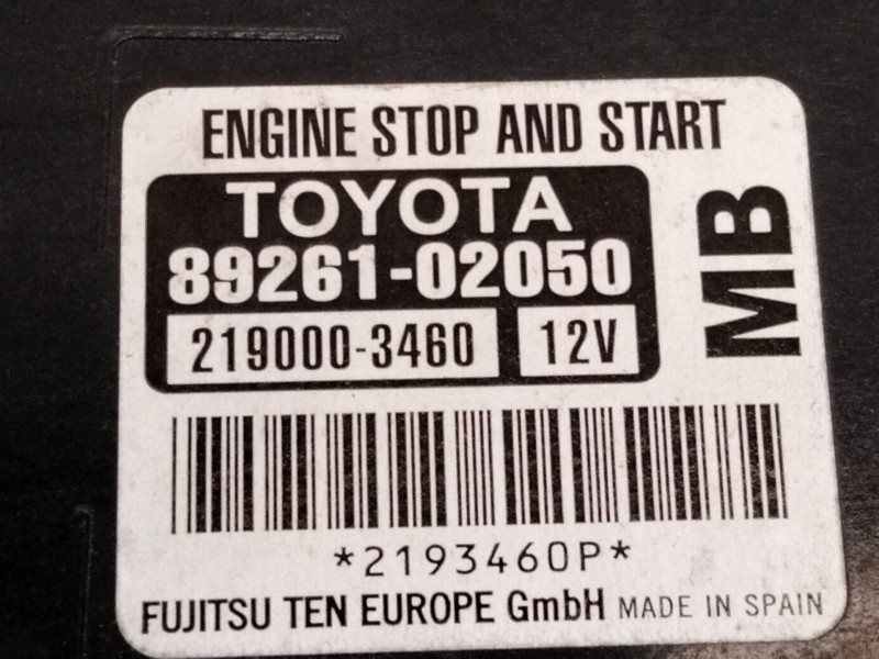 Recambio de modulo electronico para toyota auris referencia OEM IAM 8926102050  