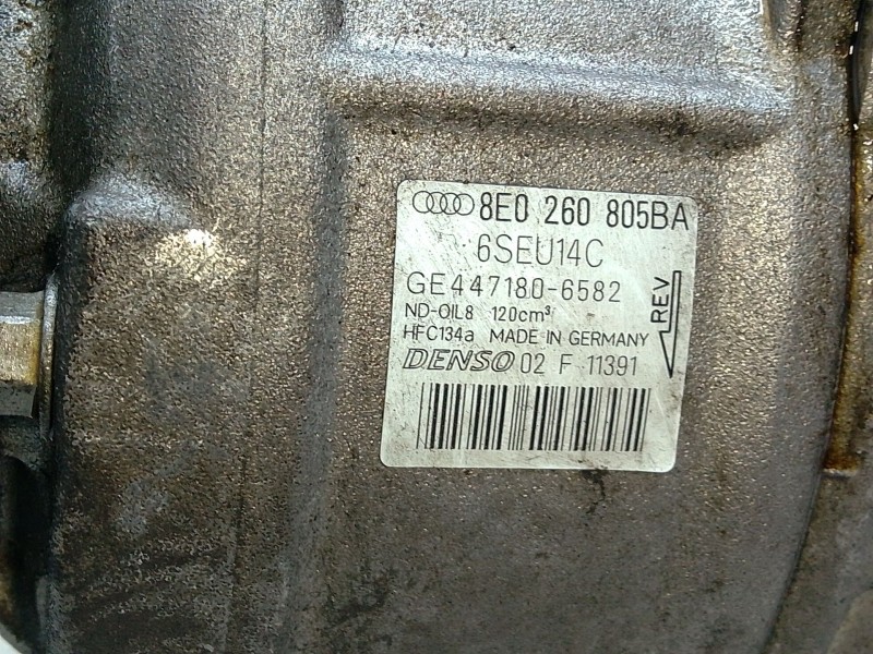 Recambio de compresor aire acondicionado para audi a4 b7 (8ec) 2.0 referencia OEM IAM 8E0260805BA  