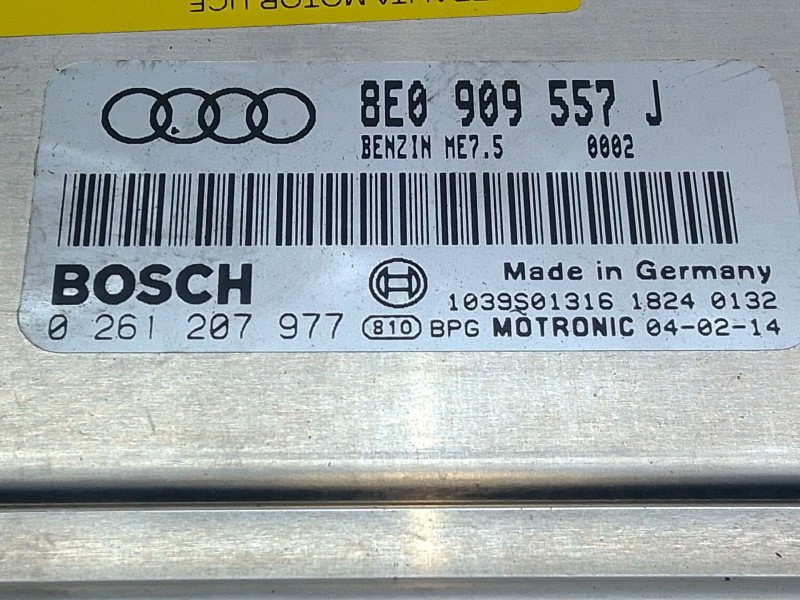 Recambio de centralita motor uce para audi a4 b7 (8ec) 2.0 referencia OEM IAM 8E0909557J  