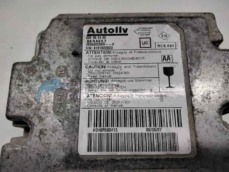 Recambio de centralita airbag para renault laguna coupe 2.0 dci diesel fap referencia OEM IAM 285580006R  