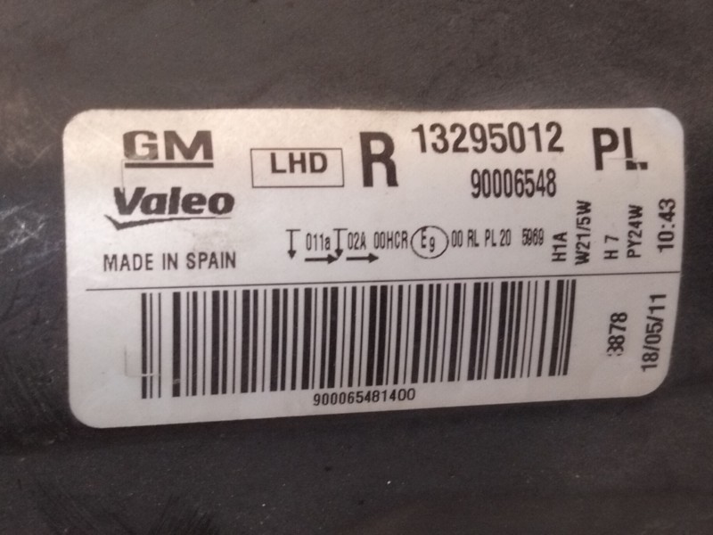 Recambio de faro derecho para opel corsa d (s07) 1.2 (l08, l68) referencia OEM IAM 13295012  