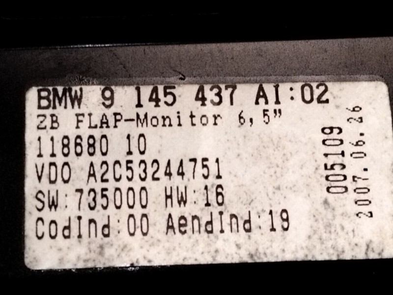 Recambio de pantalla multifuncion para bmw 1 (e81) 120 i referencia OEM IAM 9145437  