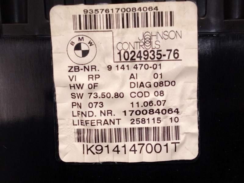 Recambio de cuadro instrumentos para bmw 1 (e81) 120 i referencia OEM IAM 9141470  