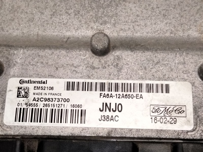 Recambio de centralita motor uce para ford fiesta vi (cb1, ccn) 1.25 referencia OEM IAM FA6A12A650EA A2V98373700 EMS2106