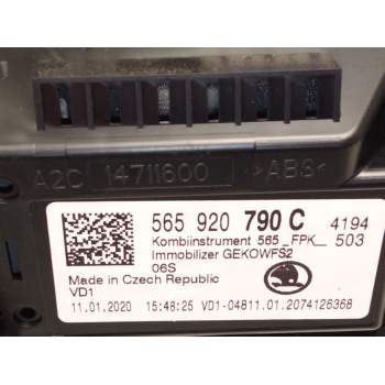 Recambio de cuadro instrumentos para skoda karoq (nu7, nd7) 1.5 tsi referencia OEM IAM 565920790C  