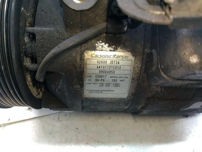 Recambio de compresor aire acondicionado para nissan qashqai i (j10, nj10) 2.0 dci referencia OEM IAM 92600JD73A  