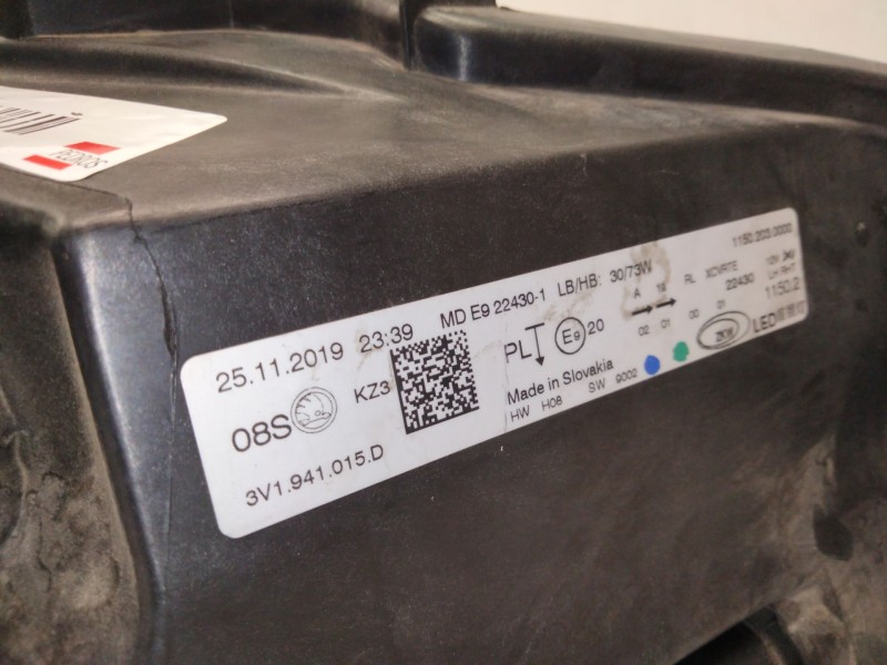 Recambio de faro xenon izquierdo para skoda superb (3v3) referencia OEM IAM 3V1941015D  