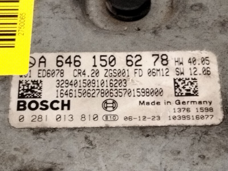 Recambio de centralita motor uce para mercedes-benz sprinter 5-t furgoneta (b906) 515 cdi (906.653, 906.655, 906.657) referencia