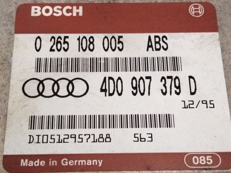 Recambio de centralita abs para audi a4 b5 (8d2) 1.8 t referencia OEM IAM 4D0907379D 0265108005 