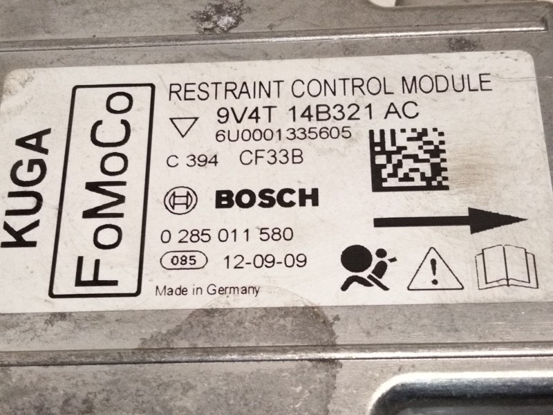 Recambio de centralita airbag para ford kuga i 2.0 tdci referencia OEM IAM 9V4T14B321AC 0285011580 
