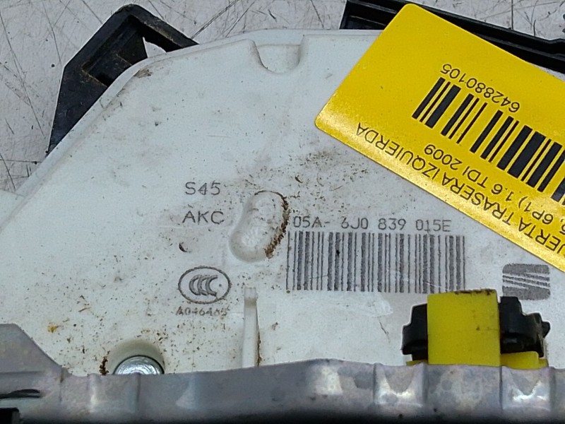Recambio de cerradura puerta trasera izquierda para seat ibiza iv (6j5, 6p1) 1.6 tdi referencia OEM IAM 3J0839015E  