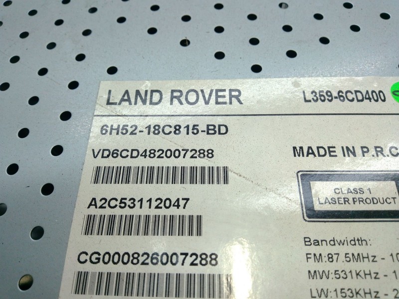 Recambio de sistema audio / radio cd para land rover freelander 2 (l359) 2.2 td4 4x4 referencia OEM IAM 6H5218C815  