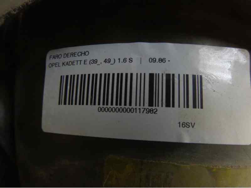 Recambio de faro derecho para opel kadett e 1.6 referencia OEM IAM   