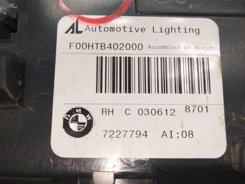 Recambio de piloto trasero derecho porton para bmw x5 (e70) xdrive 30 d referencia OEM IAM 7227794  