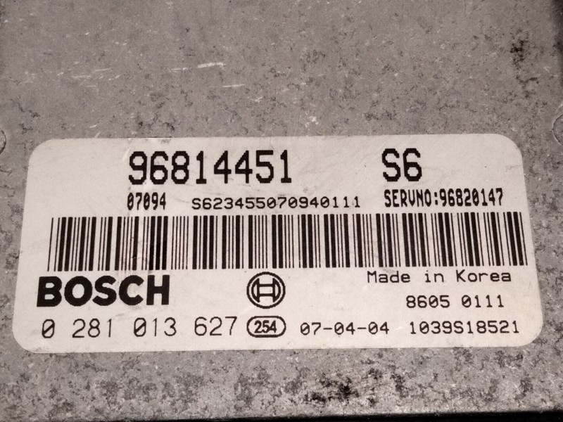 Recambio de centralita motor uce para chevrolet epica (kl1_) 2.0 d referencia OEM IAM 96814451 0281013627 1039S18521