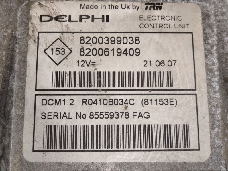 Recambio de centralita motor uce para renault clio iii (br0/1, cr0/1) 1.5 dci (br17, cr17) referencia OEM IAM   