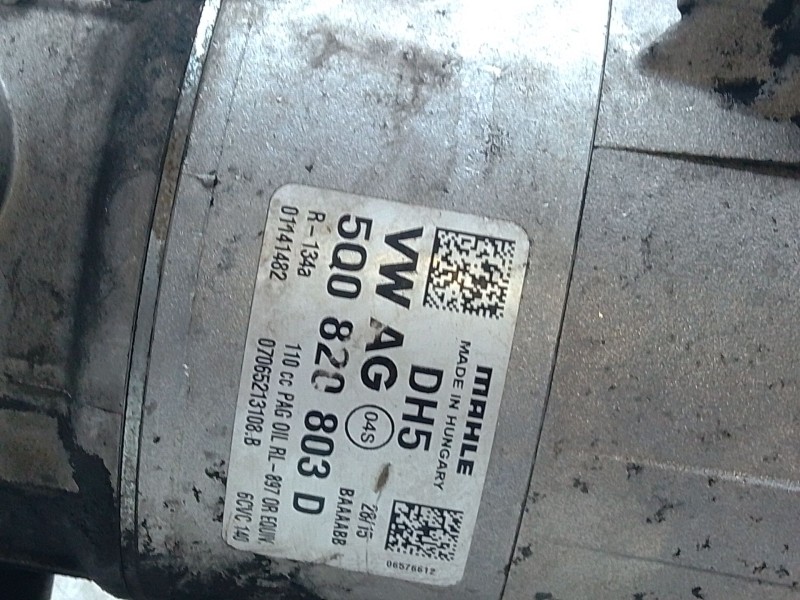 Recambio de compresor aire acondicionado para skoda rapid (nh3, nk3, nk6) 1.6 tdi referencia OEM IAM 5Q0820803D  