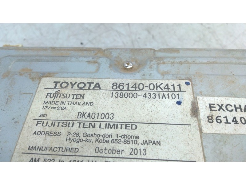 Recambio de sistema audio / radio cd para toyota hilux vii pick-up (_n1_, _n2_, _n3_) 3.0 d-4d 4wd (kun26) referencia OEM IAM 86