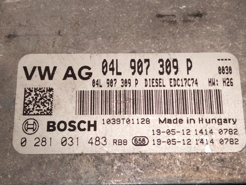 Recambio de centralita motor uce para audi q3 (f3b) 35 tdi referencia OEM IAM 04L907309P 0282031483 14150782