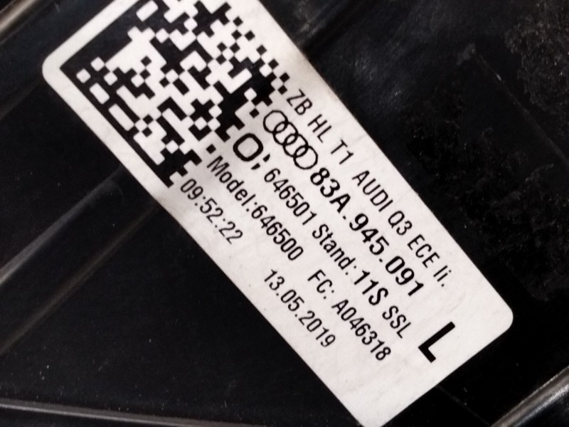 Recambio de piloto trasero izquierdo para audi q3 (f3b) 35 tdi referencia OEM IAM 83A945091  