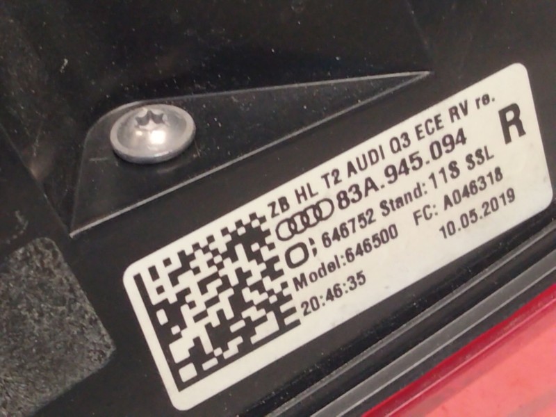 Recambio de piloto trasero derecho porton para audi q3 (f3b) 35 tdi referencia OEM IAM 83A945094  
