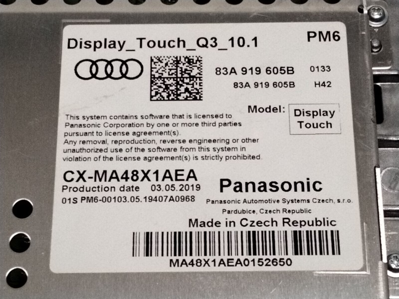 Recambio de pantalla multifuncion para audi q3 (f3b) 35 tdi referencia OEM IAM 83A919605  