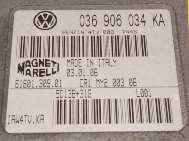 Recambio de centralita motor uce para volkswagen polo iv (9n_, 9a_) 1.4 16v referencia OEM IAM 036906034KA 6160130901 
