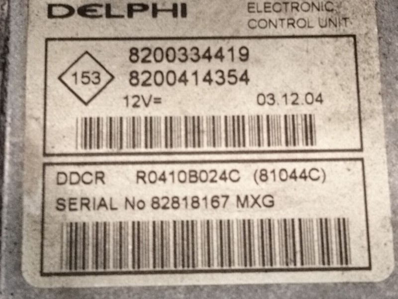 Recambio de centralita motor uce para renault grand scénic ii (jm0/1_) 1.5 dci (jm02, jm13) referencia OEM IAM   