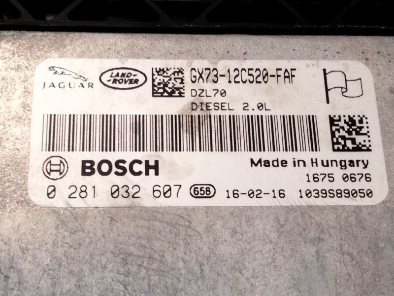 Recambio de centralita motor uce para land rover range rover evoque (l538) 2.0 d referencia OEM IAM GX7312C520FAF 0281032607 103