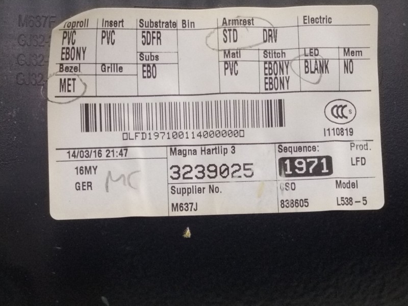 Recambio de guarnecido puerta delantera izquierda para land rover range rover evoque (l538) 2.0 d referencia OEM IAM   