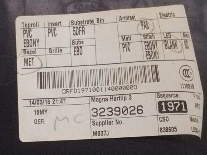 Recambio de guarnecido puerta delantera derecha para land rover range rover evoque (l538) 2.0 d referencia OEM IAM   