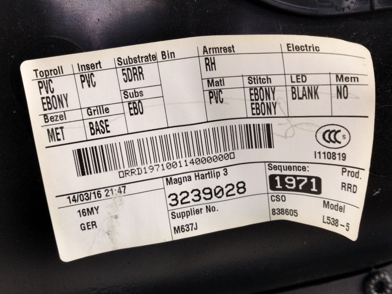 Recambio de guarnecido puerta trasera derecha para land rover range rover evoque (l538) 2.0 d referencia OEM IAM   