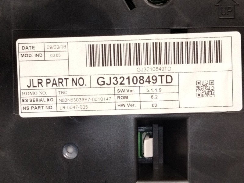 Recambio de cuadro instrumentos para land rover range rover evoque (l538) 2.0 d referencia OEM IAM GJ3210849TD  